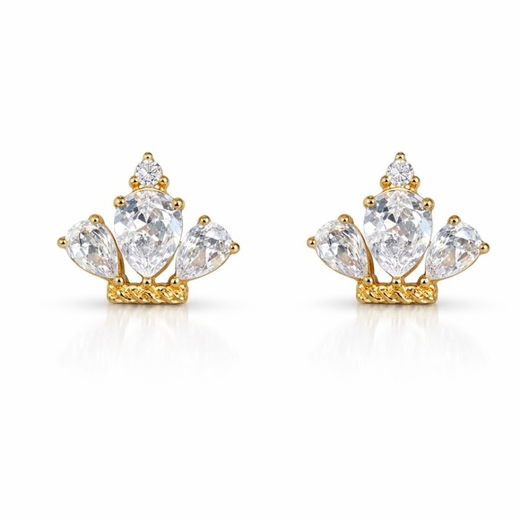 Anthropologie Jewelry - ⚜️ Elegant Gold and Silver Crystal Earrings